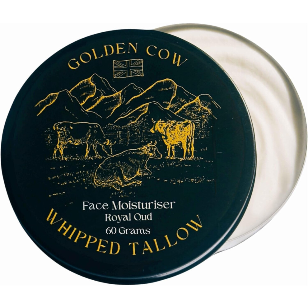 Forticare Cream/Golden Beef Tallow Whipped Balm ? Grass Fed Beef Tallow Face & Moisturiser - Oud Scented 60G Cow Hydrating Whipped Balm For Dry Skin - Natural