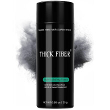 THICK FIBER Hair Fibres (Pack of 1, BLACK) | Powder for Thinning 25g Bottle Makes Thin Look Thicker in Seconds with loss Concealer Women & Men