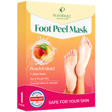 Plantifique Foot Peel Mask ? 1 Pair Exfoliating & Dermatologically Tested Foot Treatment, Removes Dead Skin & Repairs Heels for Soft Feet ? Peach
