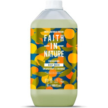 Faith In Nature Natural Grapefruit & Orange Body Wash, Energising Shower Gel, Vegan & Cruelty Free, No SLS or Parabens, 5L Refill Pack