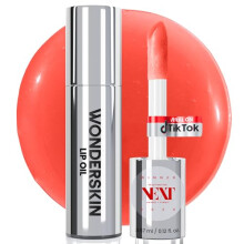Wonderskin Lip Rehab Serum Oil - Tinted Lip Oil for Women, Hydrating, Moisturizing, and Non-Sticky Bright Red Tint Serum for Dry Lips (Flirt)