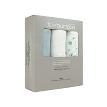 Little Bamboo Muslin Baby Wrap Pack of 3, 120 x 120 cm Whisper Grey