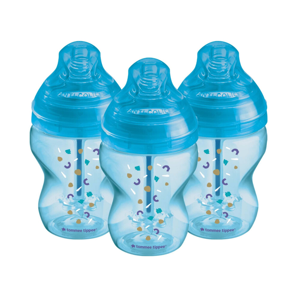 Photos - Baby Bottle / Sippy Cup Tommee Tippee Advanced Anti-Colic Baby Bottle, 260ml, Slow-Flow Breast-Like Teat for a Natural Latch, Triple-Vented Anti-Col 