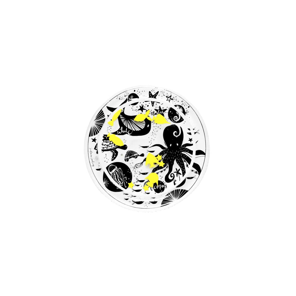 While And Wonder Tummy Time Water Play Mat - Baby Sensory Toy 0-6-12 Months - Black And White Water Mat For Babies (Wonders Of The Sea)