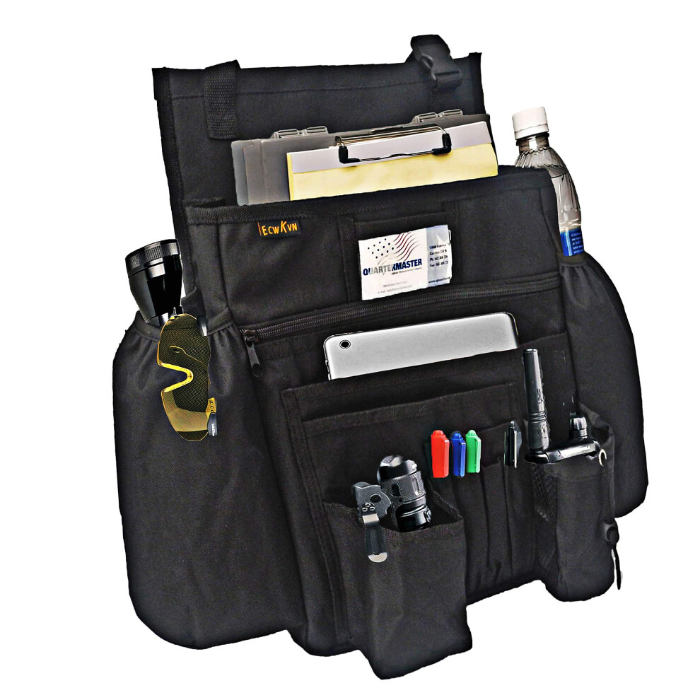 Ecwkvn Car Front Seat Organiser -Car File Patrol Bag,Heavy Duty Passenger Tidy Backseat Organiser-Vehicle Storage Bag With 10 Multi Pockets For 8000001434462