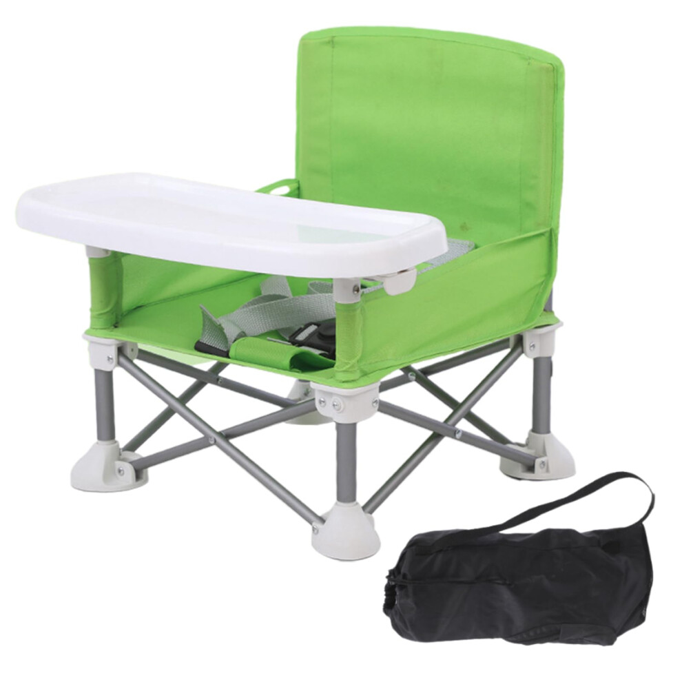 Colcolo Baby Seat Booster Toddlers Dining Seat Removable Tray With Travel Bag, Aluminum Alloy Baby Camping Chair With Tray Portable Folding Booster