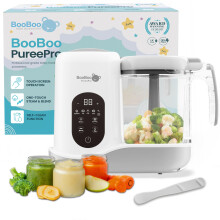 BooBoo Pur?ePro? Baby Food Maker, Multifunctional Food Processor Chopper, Puree Blender And Steamer, x4 Cooking Presets, Auto Cooking, Grinding