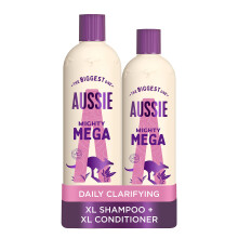 Aussie Mega Shampoo and Conditioner Set, Hair Care for Dry Damaged Hair, Vegan Shampoo and Conditioner, Silicone Free, XL Value Pack, 1145ml, Pack of