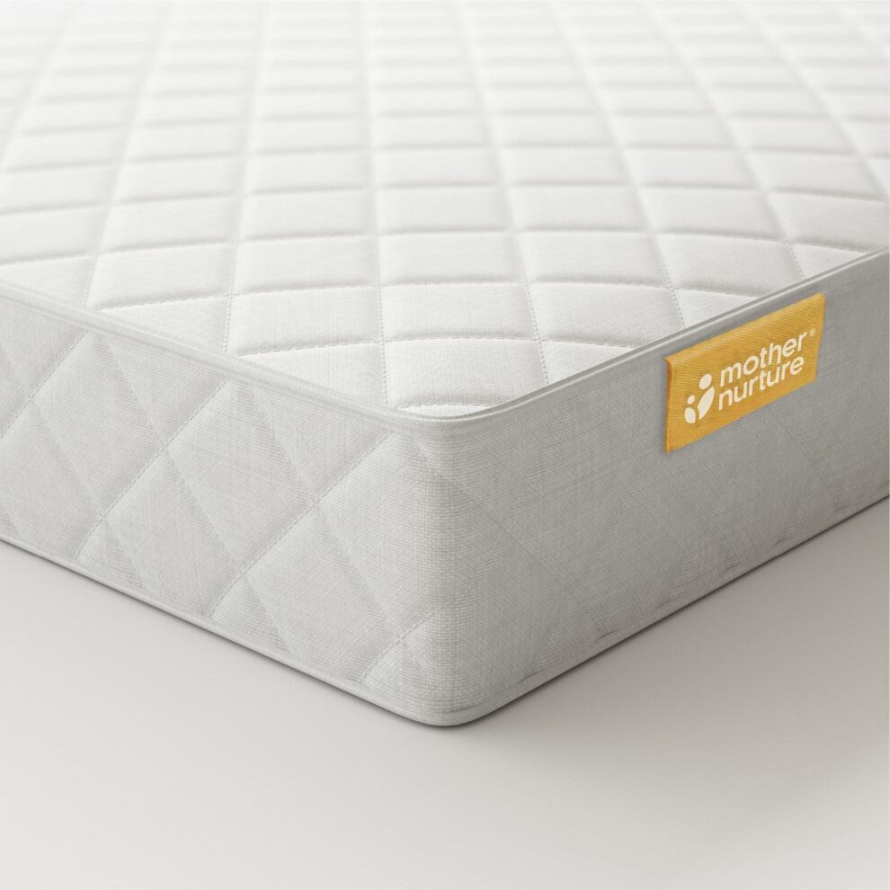 Mother Nurture Waterproof Classic Spring Cot Bed Mattress, White, 140 x 70 x 10cm (With Spare Cover)-image-OPC-PK52ZZ8-NEW