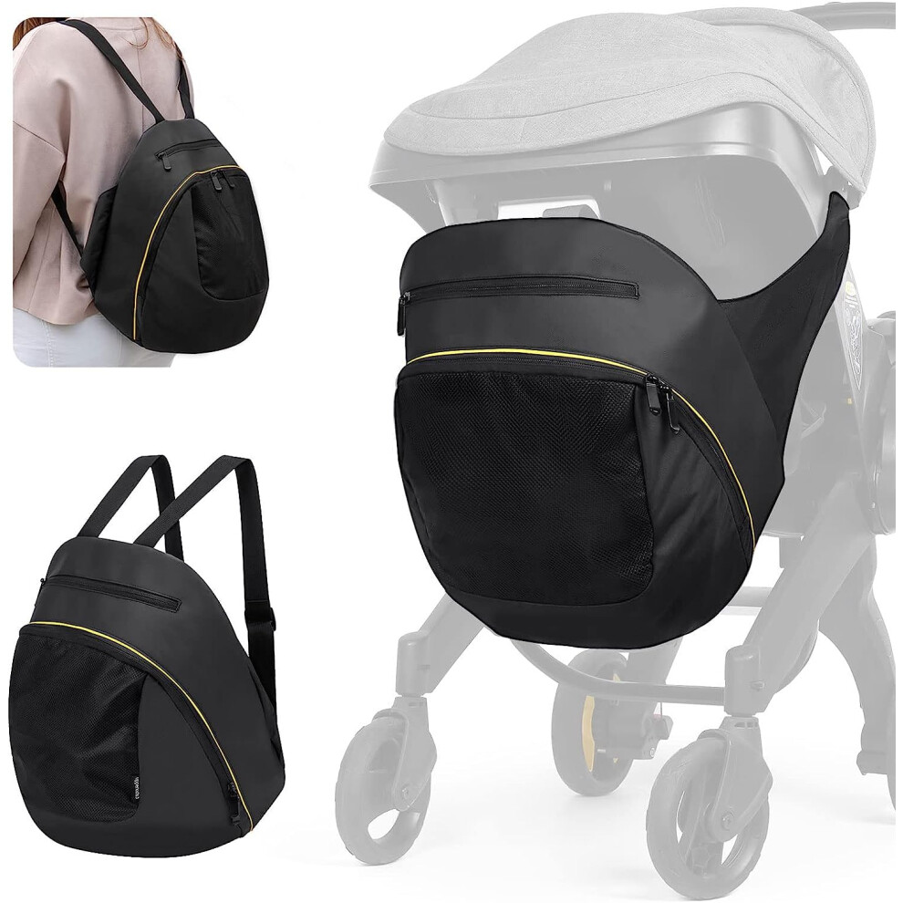 iNszkoos Clip-On Storage Bag Compatible with Doona Stroller & Carseat, Large Capacity Storage Space Diaper Bag with Non-Slip Zipper, Stroller