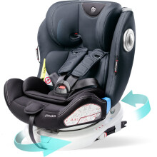 globalkids Safety Baby Car Seat with Isofix and Top Tether, 360 Degree Rotating Child Seat for All Group 0-12 Years Old (up to 36kg), Black (2022