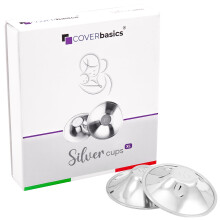 COVERbasics Silver Nipple Shields for Breastfeeding (SilverCups) Nursing Cups for Sensitive Nipples Protection - Medical Device Dermatologically