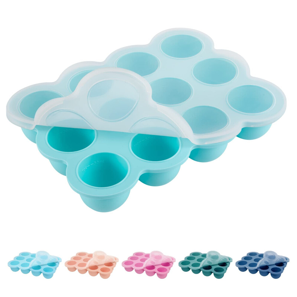 Baby Food Storage Container 9 Cups Silicone Baby Food Freezer Food Grade Silicone Perfect Food Container For Homemade Ice Cube Tray With Lid Baby Food Btrfe