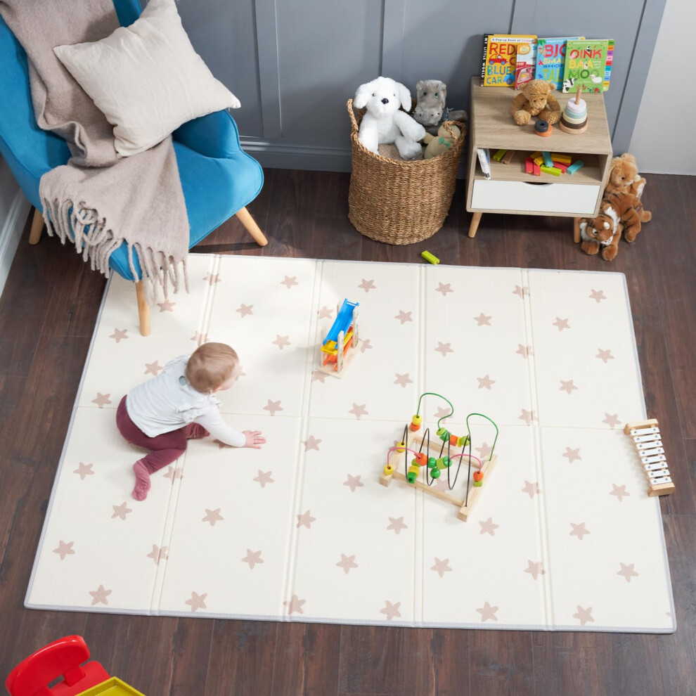 Baby Play Mat, Floor Foam Playmats For Babies, Foldable Matt Gyms Playmat For Kids & Infants, Large Padded Waterproof Mats For Crawling & Bubba Bear