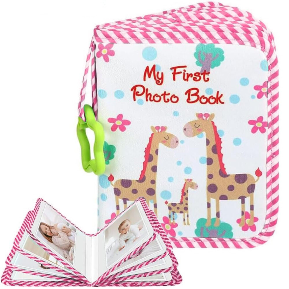 Oaygat Baby Photo Album Soft Cloth Infant Photo Book Cute Giraffe My First Family Album Personalized Gift