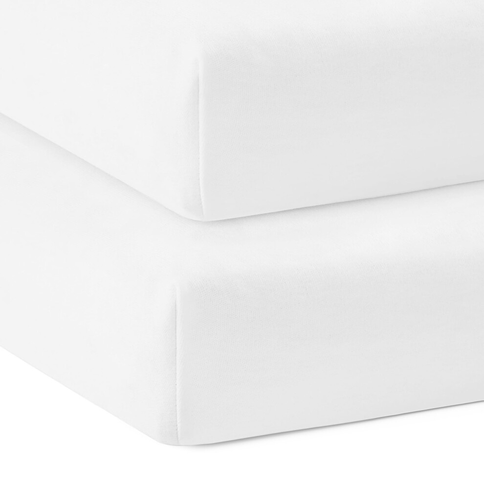 Cot Sheets 120X60cm - Pack Of 2-100% Organic Cotton Fitted Sheets For Baby, Crib, & Travel Matress - Soft And Breathable Baby Bloomsbury Mill
