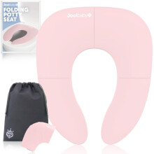 Jool Baby Products - Folding Travel Potty Seat for Girls, Fits Round & Oval Toilets, Non-Slip Suction Cups, Includes Free Travel Bag (Pink)