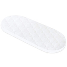 Moses Basket Mattress Protector - Waterproof Pram Mattress protector (77x30cm), Quilted Mattress Cover (COVER ONLY), Ultra Soft, White