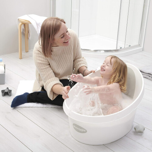 Shnuggle Shnuggle Toddler Bath - White With Light Grey Backrest, 9+ months 2