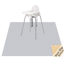 Splash Mat for Under High Chair/Arts/Crafts, WOMUMON 51" Washable Weaning Mat Waterproof Anti-slip Floor Protector Messy Splat Mat, Spill Mat for Pet