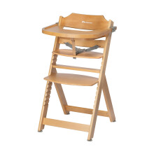 Bebeconfort Timba Evolutive Wooden Highchair, 6 Months - 10 Years, Up to 30 Kg, Baby High Chair, Removable Tray, Adjustable Seat and Footrest, 3-Point