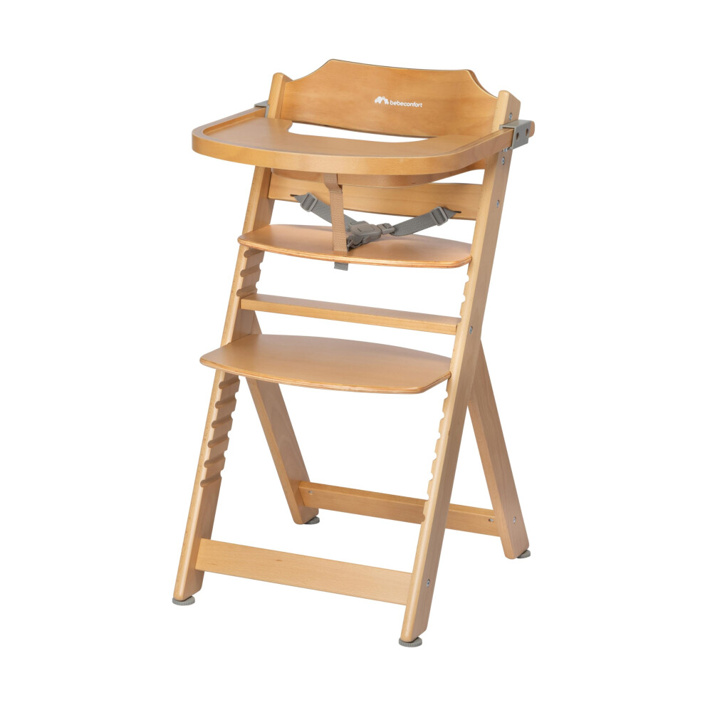 Bebeconfort Timba Evolutive Wooden Highchair, 6 Months - 10 Years, Up To 30 Kg, Baby High Chair, Removable Tray, Adjustable Seat And Footrest, 3-Point Bébéconfort