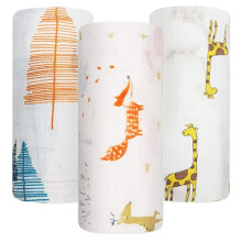 SGAVAHSG Large Muslin Cloths for Baby 3-Pack 120X120cm Muslin Swaddle Wrapping Blankets Big Muslin Squares and Receiving Blanket for Newborn Infant