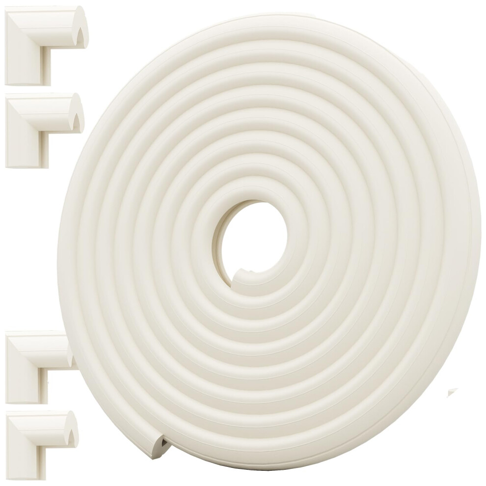 Safety Baby Edge Corner Guards Protector Set, 2.3M/7.5ft Edges Protector + 4 Corner Guards for Kids Foam, Furniture and Tables Child Baby Proof