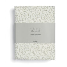 Mamas & Papas 2 Pack Cot/Bed Fitted Sheets, Seedling Leaf