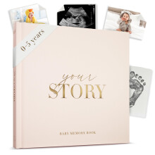 Baby Memory Book | New Baby Photo Scrapbook & Record Journal | 132 Page Newborn Shower Gift & Photo Journal Album for Baby Boys and Girls | 4x6 and