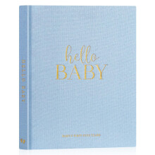Lanpn Hello Baby First 5 Year Memory Book for Boy Girl - Linen Hardcover Baby Book Keepsake for New Parents - Newborn Baby Journal Scrapbook Photo
