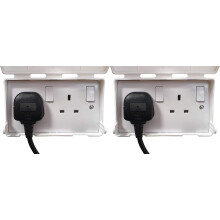 BabySecurity Electric Plug Socket Cover (2 Pack, Double) Prevents Tampering Accidents, Ideal for Home, School and Nurseries - White UK 3 Pin Plug