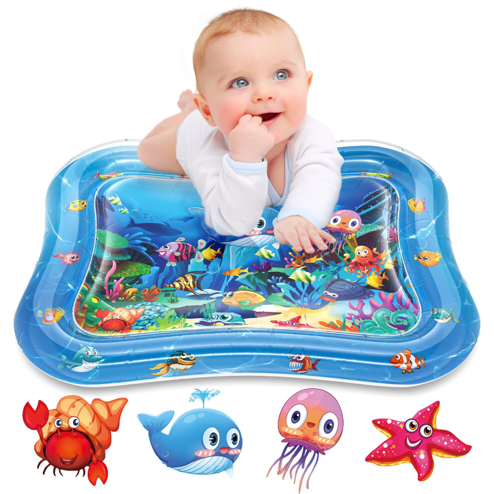 Infinno Inflatable Tummy Time Mat Premium Baby Water Play Mat For Infants And Toddlers Baby Toys For 3 To 24 Months, Strengthen Your Baby's Muscles,