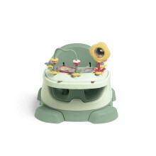 Mamas & Papas Baby Bug Booster Seat For Dining, Detachable Tray, Harness, Adjustable Seat and Non-Slip Feet, Eucalyptus