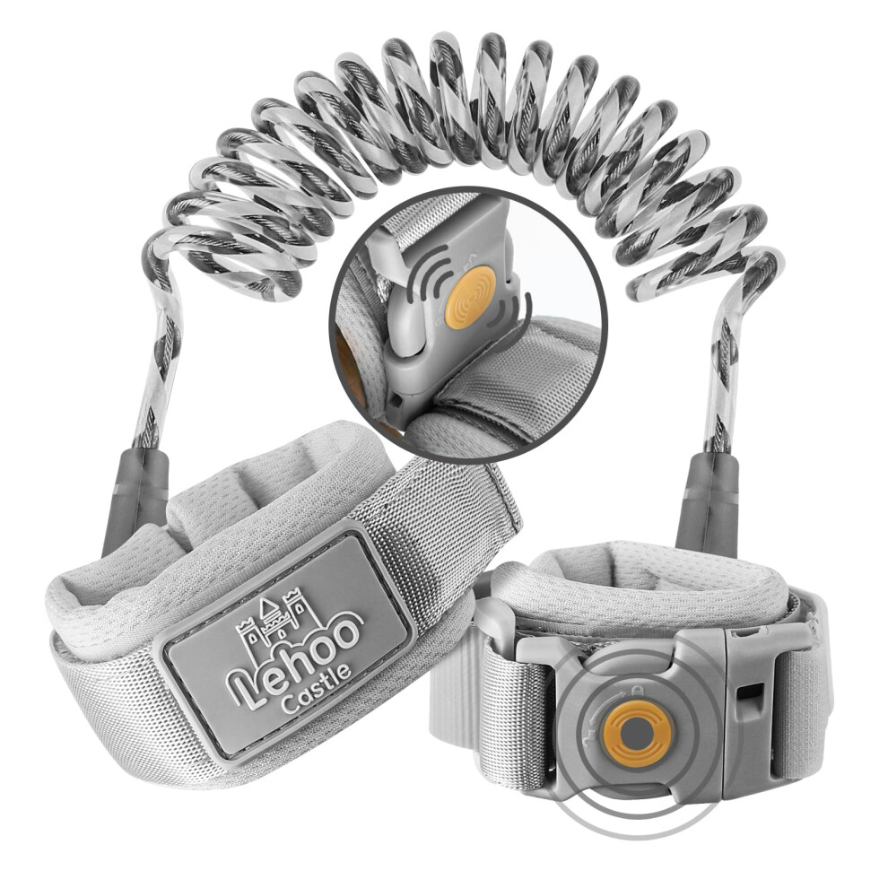 Toddler Rein For Walking, 1.5M Wrist Reins For Toddlers With Induction Lock, Anti Lost Wrist Link Toddler Toddler Wrist Strap For Grey Lehoo Castle