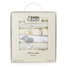 Large Baby Muslin Cloths - 100% Cotton Muslin Squares (Pack of 6, 70 x 70 cm) | Soft, Absorbent & Breathable | Perfect as Baby Bibs & Burp Cloths |