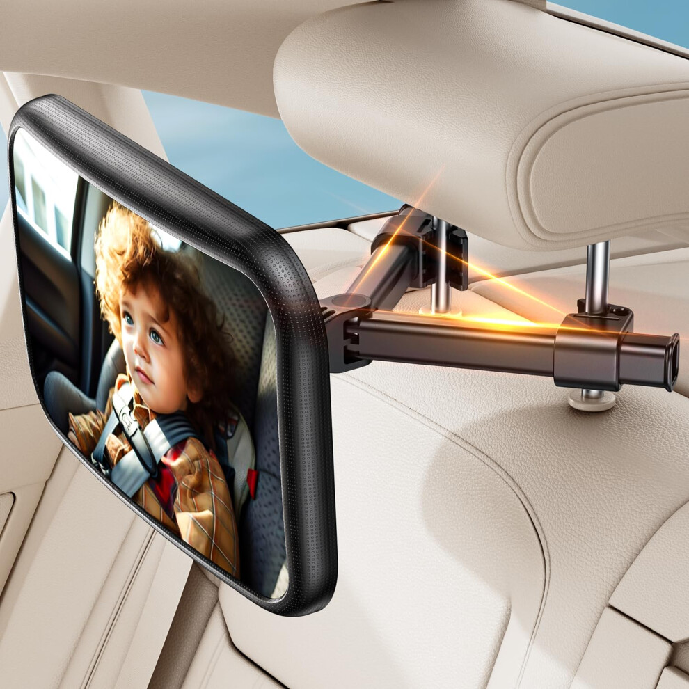 Baby Car Mirror For Baby Car Seat Safely Mirror Hook Clip Design For Rear Facing Infant Newborn 360? Rotation Baby Backseat Mirror With Wide Clear Mirrorsafe