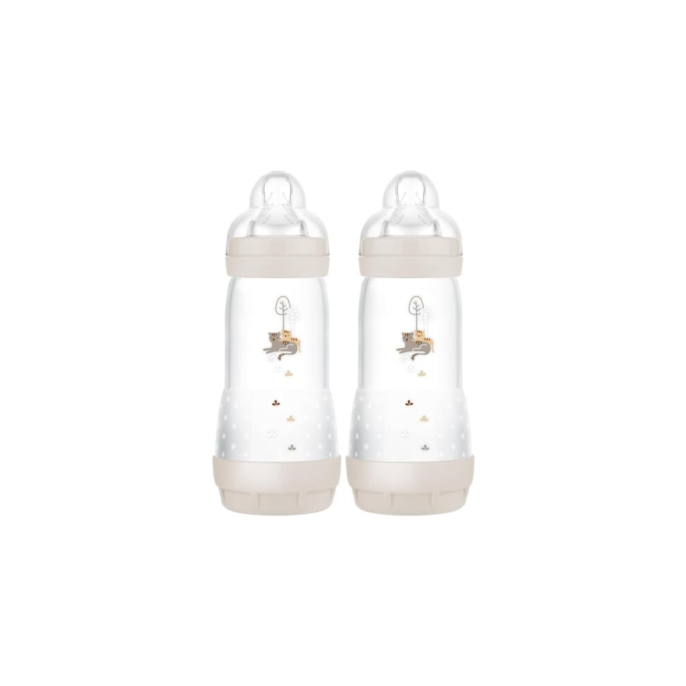Mam Easy Start Anti-Colic Baby Bottles | 2 Pack (2 X 320Ml) | Self-Sterlising | Fast Flow Teats Size 3 | Baby Accessories | Cream (Various