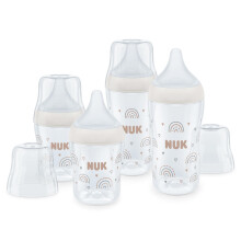 NUK Perfect Match Baby Bottles Set | 3+ Months | Adapts to Baby's Palate | Temperature Control | Anti Colic Vent | 150 ml & 260 ml | BPA-Free |
