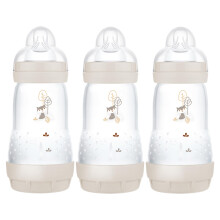 MAM Easy Start Anti-Colic Baby Bottles | 3 Pack (3 x 260) | Self-Sterlising Baby Milk Bottle | Medium Flow MAM Teats Size 2 | Newborn Essentials |