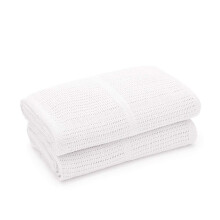 Bloomsbury Mill - Cellular Blankets Baby - Soft 100% Organic Cotton Baby Blanket - Pack of 2 - Baby Essentials For Newborn - Ideal for Cot Bed,