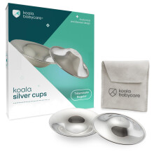 Koala Babycare Silver Nipple Shields - Silver Cups Breastfeeding for Nursing Newborn - Protect and Soothe Your Nursing Nipples - Made in Italy -