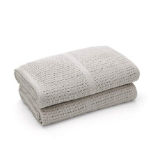 Bloomsbury Mill - Cellular Blankets Baby - Soft 100% Organic Cotton Baby Blanket - Pack of 2 - Baby Essentials For Newborn - Ideal for Cot Bed,