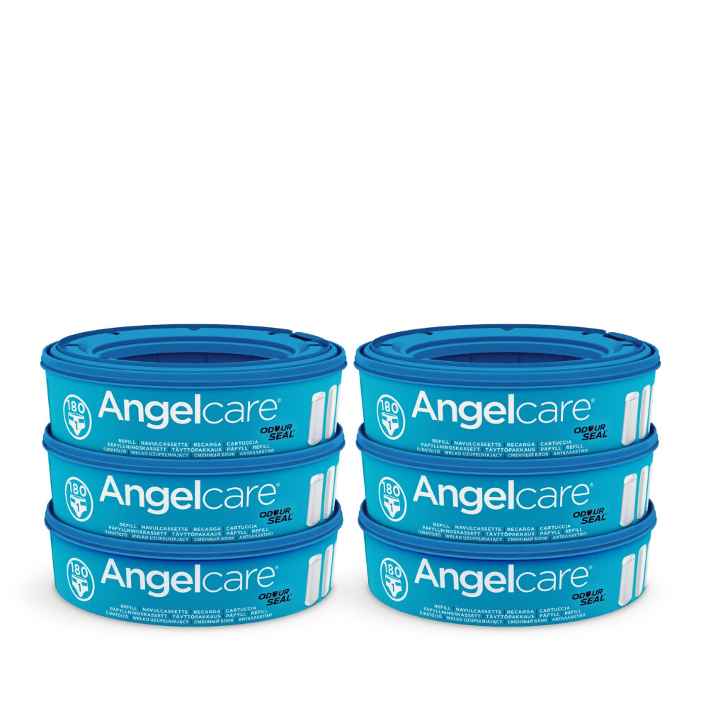 Angelcare Round Refill, 6 Pack, for Original Nappy Disposal System (not new classic xl)-image-OPC-PK556N8-NEW