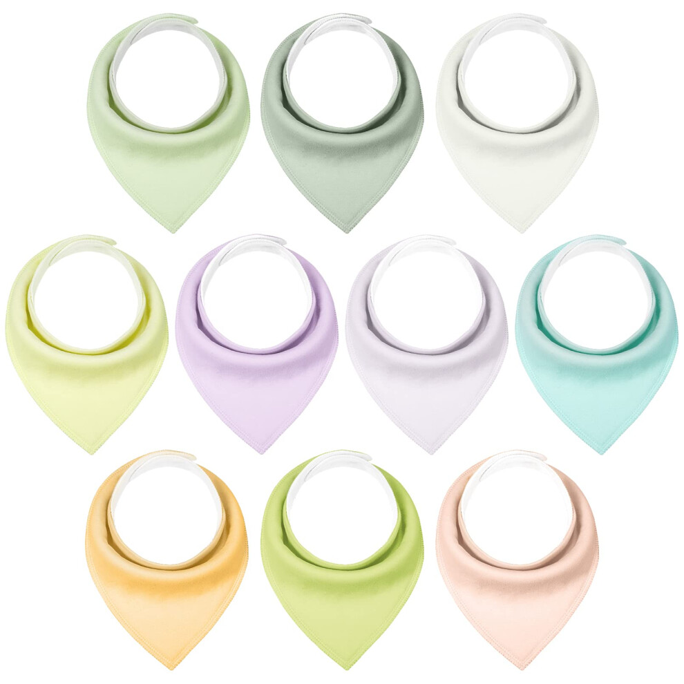 Baby Bibs 10 Pack Dribble Bandana Bibs 100% Cotton For Girls Drool Bib For Teething Soft And Absorbent With Adjustable Snaps Yoofoss