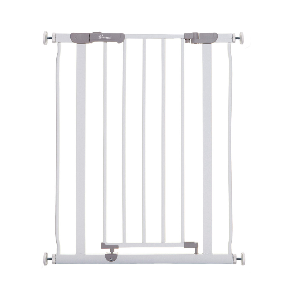 Dreambaby Ava Slimline Baby Safety Gate - Secure & Extendable Pressure Mounted Gate for Stairs and Dogs - 61-68cm Wide & 76cm Tall - White-image-OPC-PK555SK-NEW