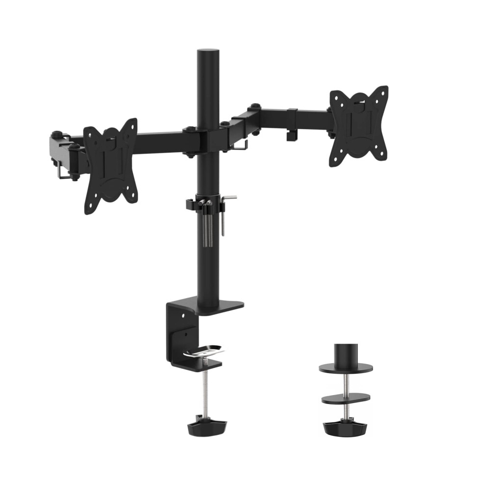 Grifema Dual Monitor Arm For 13-32 Inch Screens, Dual Monitor Stand For Desks Mount, Height Adjustable, Rotate 360? Tilt ?90? Swivel ?90? Vesa 8000001204003