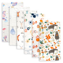Maliton Muslin Cloths for Baby,6pk 50x25CM Burp Cloths for Baby Girls,100% Cotton Absorbent& Soft& Breathable 6 Layers Baby Muslins Pack,Muslin