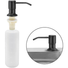 Distributeur de savon adapté à l'évier de cuisine, distributeur de détergent intégré de cuisine de 350 ml en acier inoxydable,
