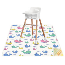 High Chair Splash Floor Mat, 51?Waterproof Washable Anti Slip Splash Mat with No Layering Design, Baby Mess Mat for Art/Crafts/Painting/Playtime,